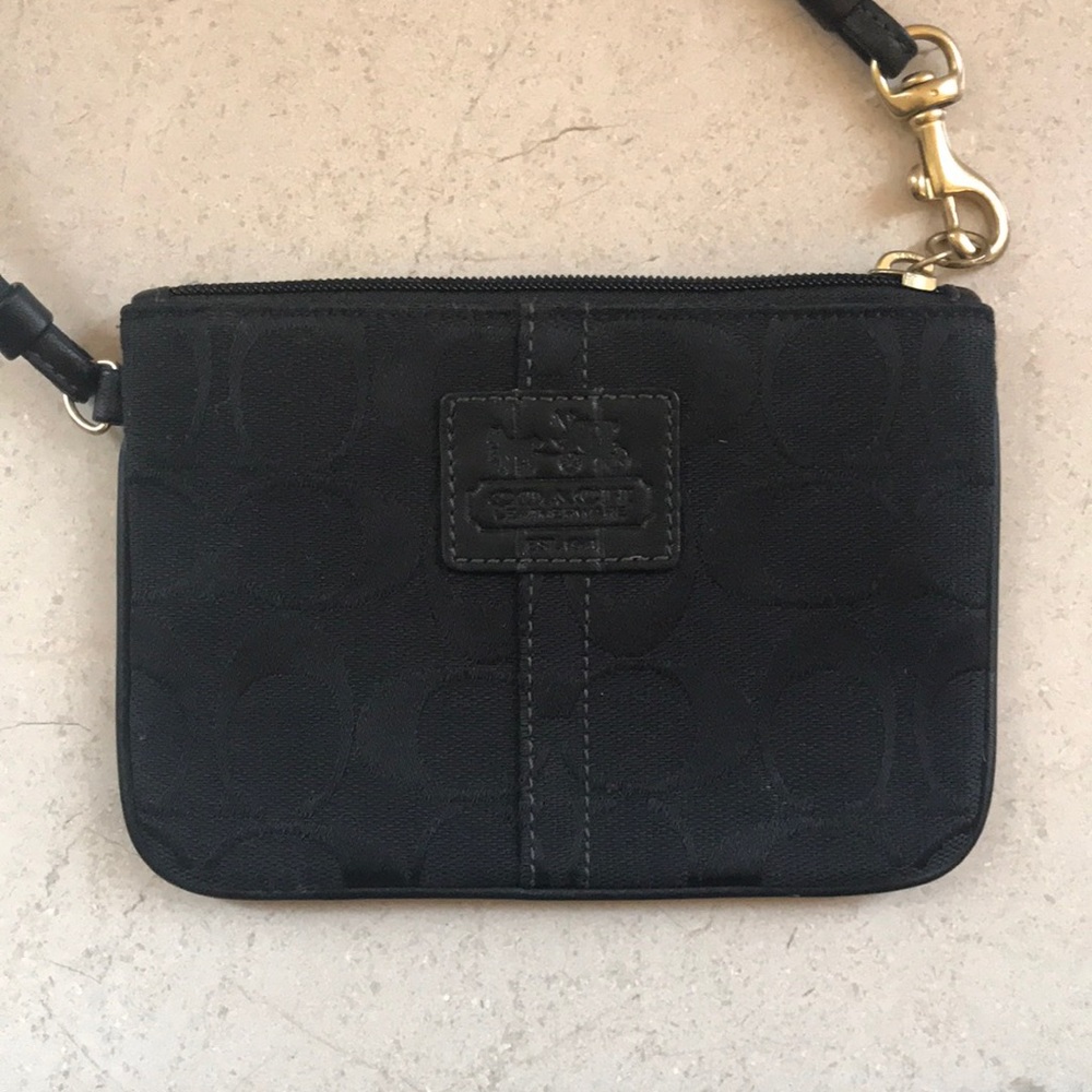 Simple black Coach Wristlet